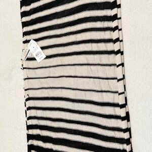 LOFT Black and White Maxi Pencil Scarf
